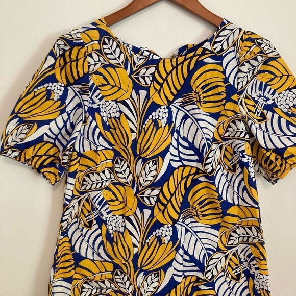 TALBOTS TIE BACK TOP - COLORBLOCK LEAVES‎ - Picture 1 of 5